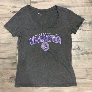 University of Washington v-neck t shirt